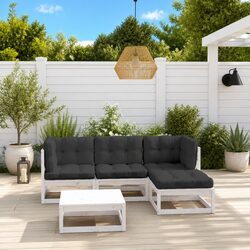 Durable 5-Piece Garden Lounge Set with Cushions