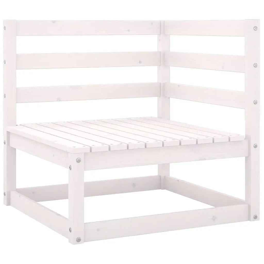 Garden Lounge Set Pinewood 5 Piece Outdoor Furniture with Cushions White