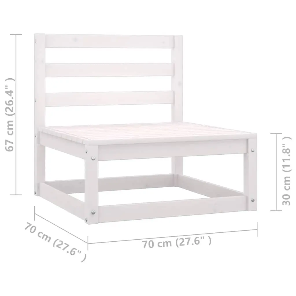 Garden Lounge Set Pinewood 5 Piece Outdoor Furniture with Cushions White