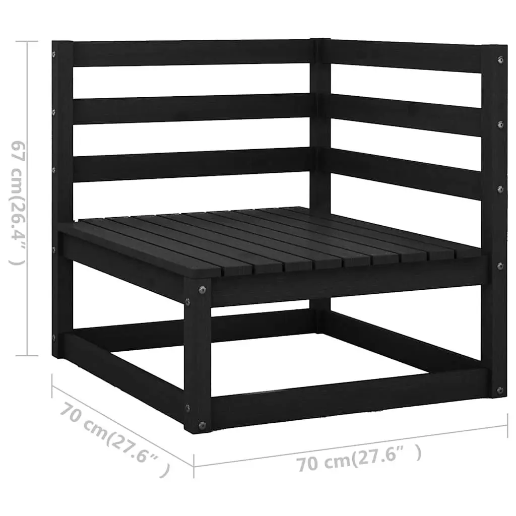 5-Piece Modular Garden Lounge Set with Black Cushions