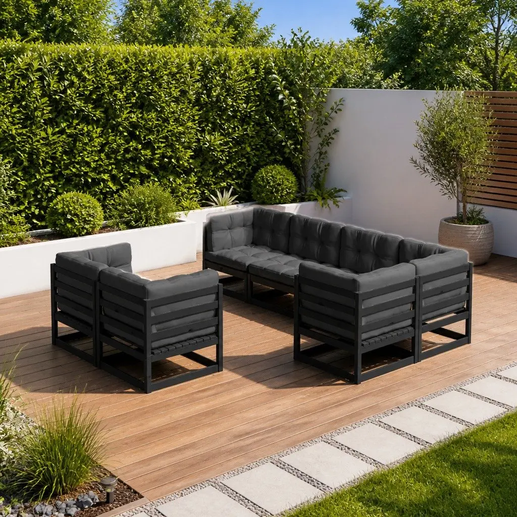 7 Piece Garden Lounge Set with Cushions
