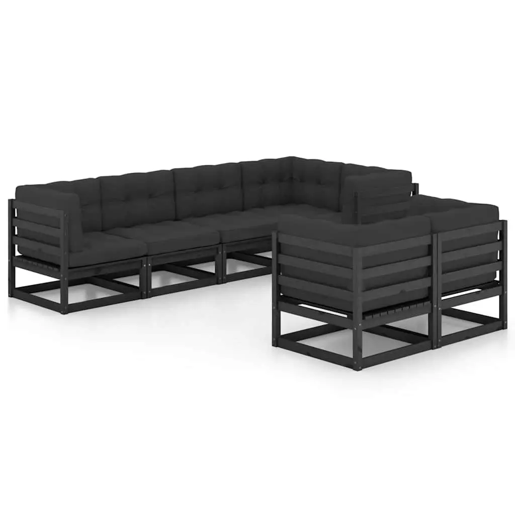 7 Piece Garden Lounge Set with Cushions