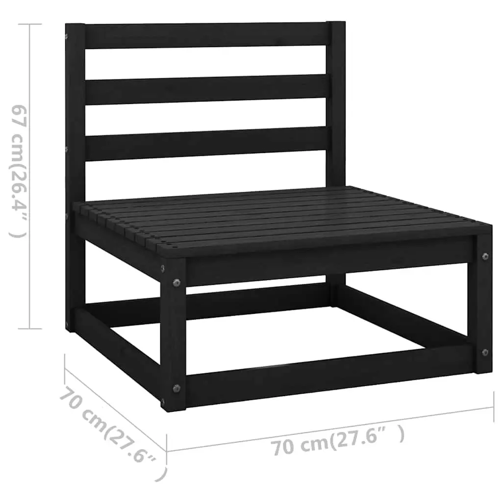 Black 9 Piece Garden Lounge Set with Cushions