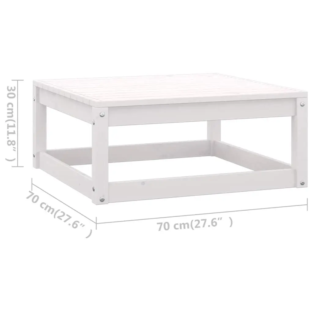 7 Piece Garden Lounge Set in White Pinewood