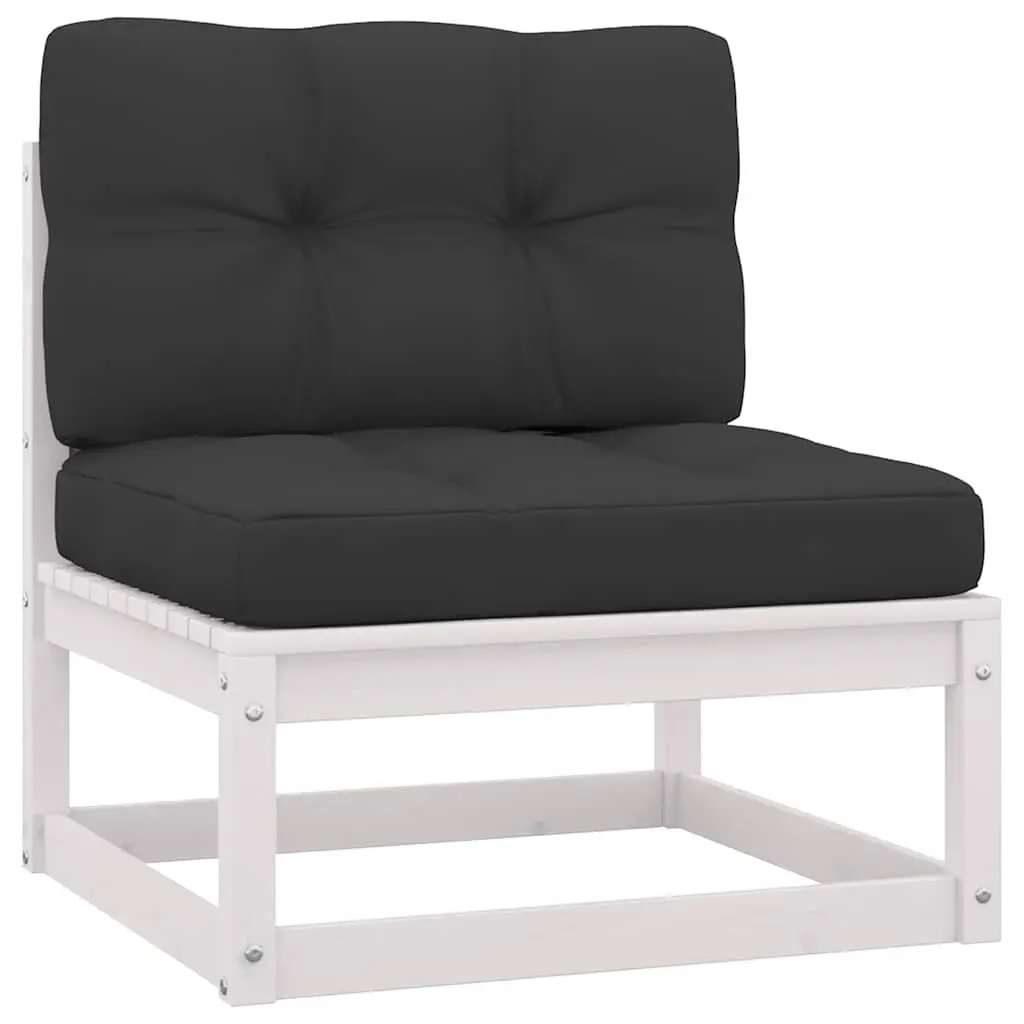 7 Piece Garden Lounge Set in White Pinewood