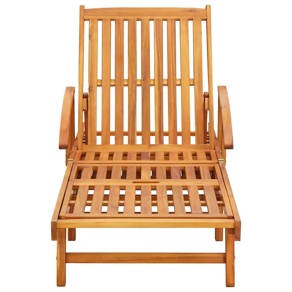 Solid Acacia Wood Sun Lounger Set with Cushions