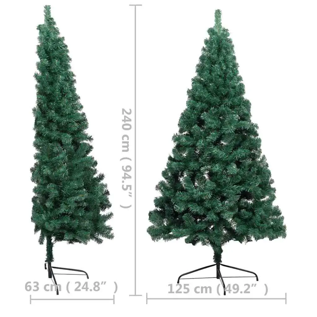 240cm Artificial Half Christmas Tree with LED Lights