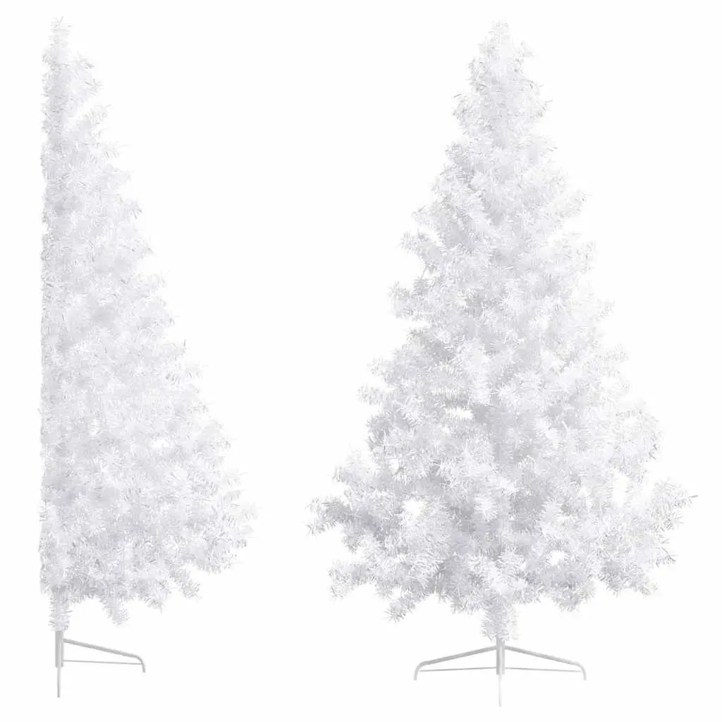 Pre-lit LED Half Christmas Tree 180cm White