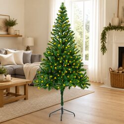 Artificial Pre-lit Christmas Tree 180cm 564 Branches LED Lights Holiday Decor