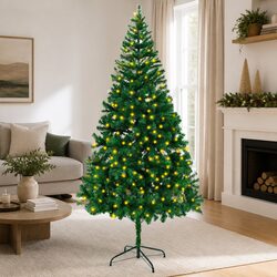 210cm Green Artificial Pre-lit Christmas Tree with 910 Tips