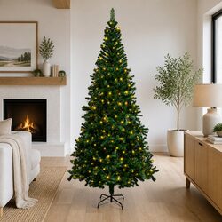 240cm Green Pre-lit Artificial Christmas Tree with 1300 Tips