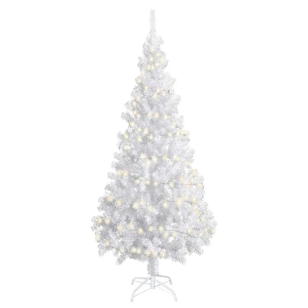 Artificial Pre-lit Christmas Tree White 180cm 620 Branches Indoor Seasonal Decor