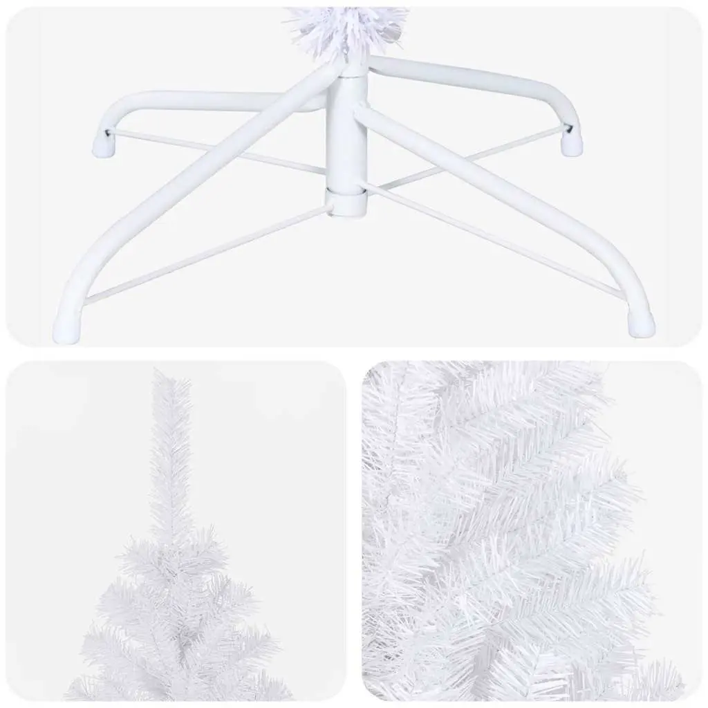 Artificial Pre-lit Christmas Tree White 180cm 620 Branches Indoor Seasonal Decor