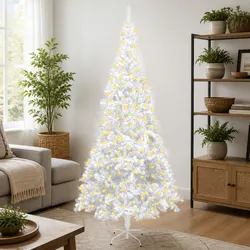 Exceptional 240cm White Pre-lit Christmas Tree with 1300 Tips
