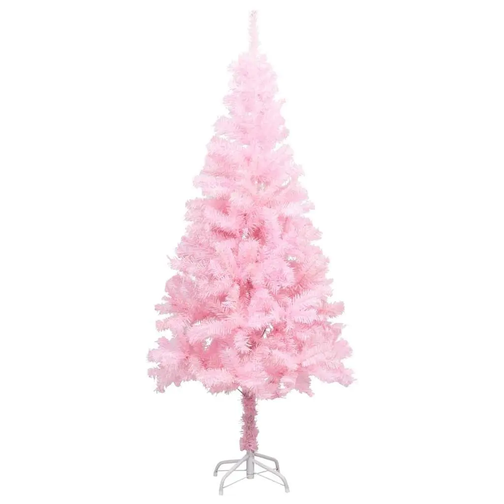 Artificial Christmas Tree PVC 150cm Pink with Stand Pre-lit LED Lights