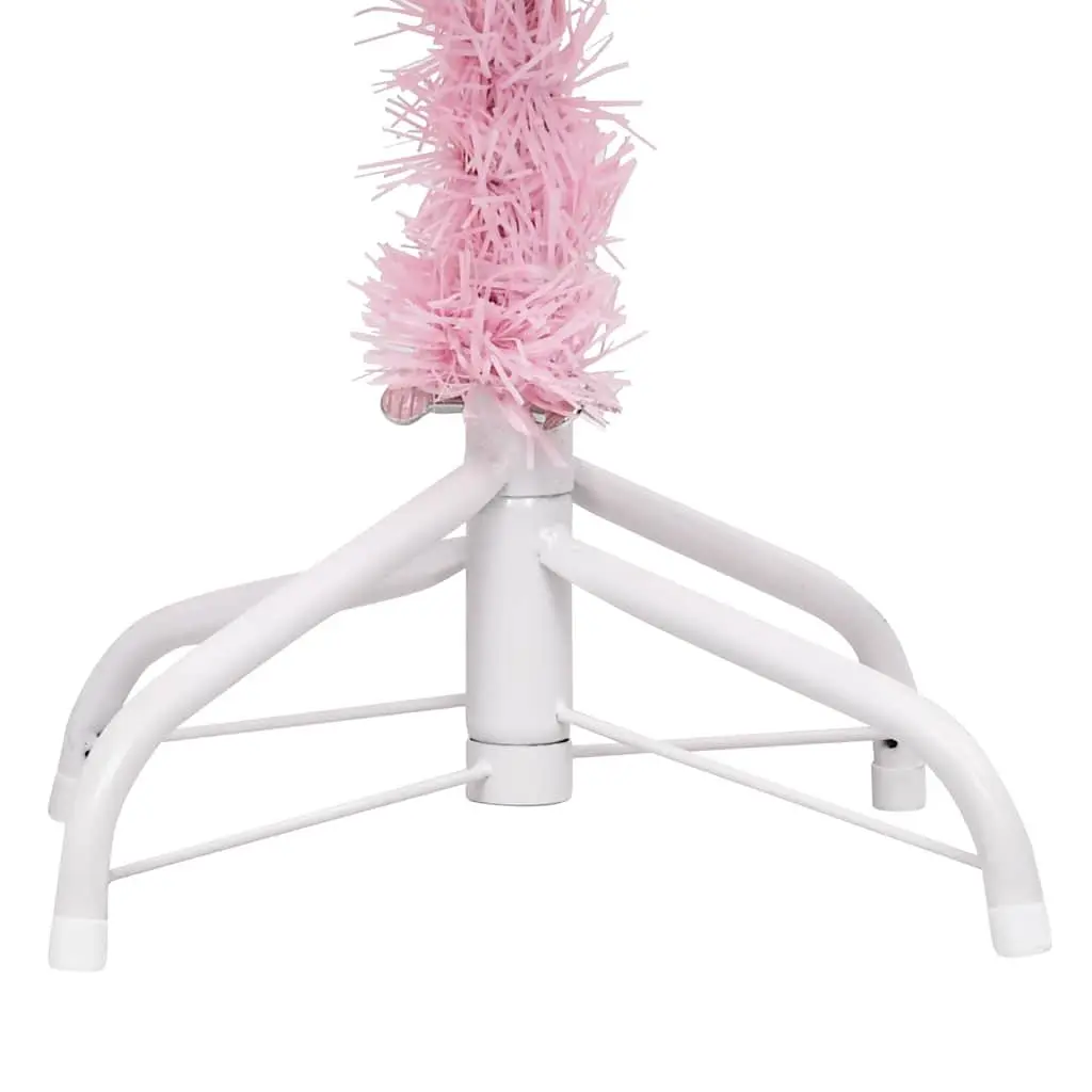 Artificial Christmas Tree PVC 150cm Pink with Stand Pre-lit LED Lights