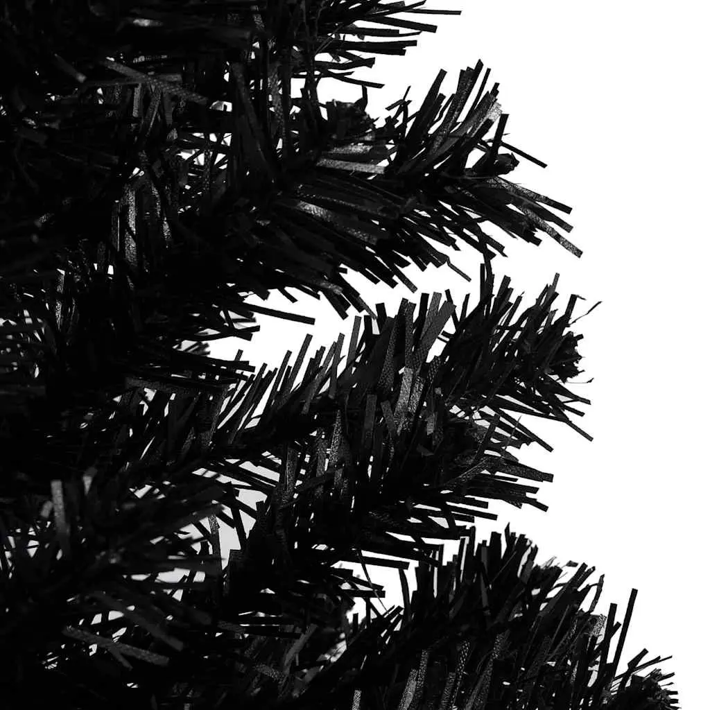 Black Pre-lit Christmas Tree with Sturdy Stand 120cm