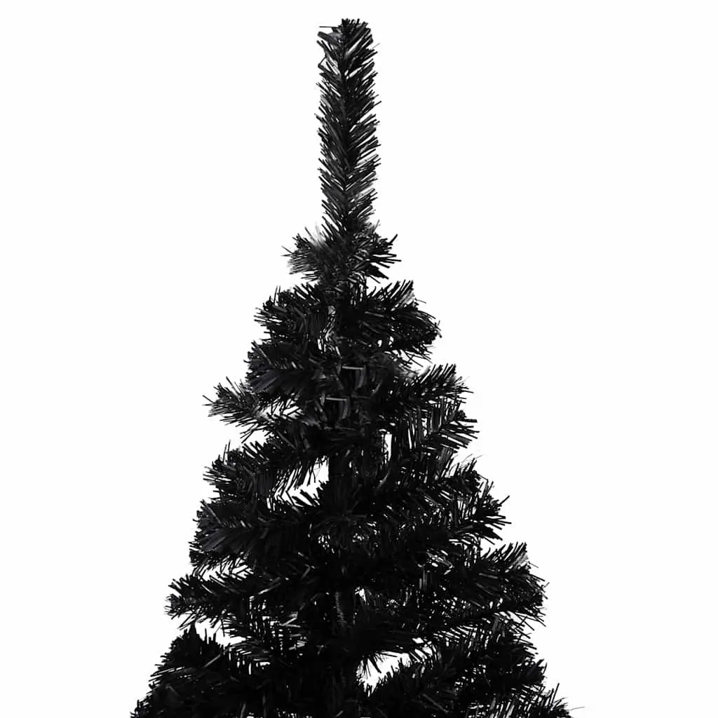 Artificial Christmas Tree PVC 150cm Black with Pre-lit LED Lights