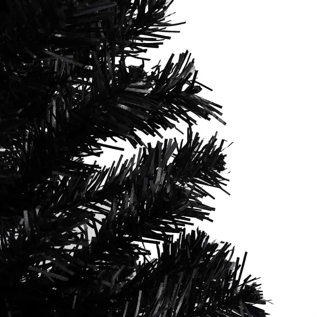 Black Pre-lit Christmas Tree 210cm with LED Lights