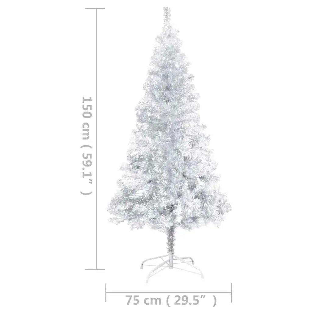 Pre-lit Silver Christmas Tree 150 cm with LED Lights