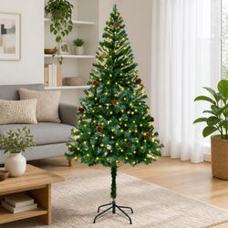Sturdy 180cm Artificial Christmas Tree with LED Lights