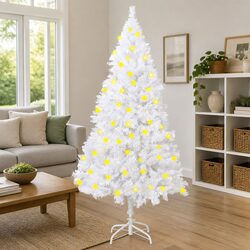 150cm White Pre-lit LED Christmas Tree with Thick Branches