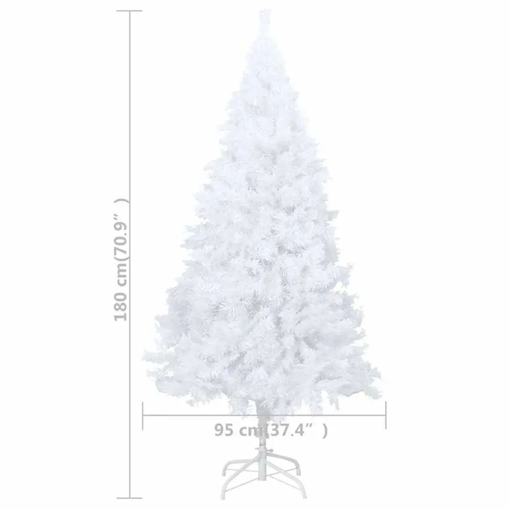 White Artificial Christmas Tree 180cm with LED Lights
