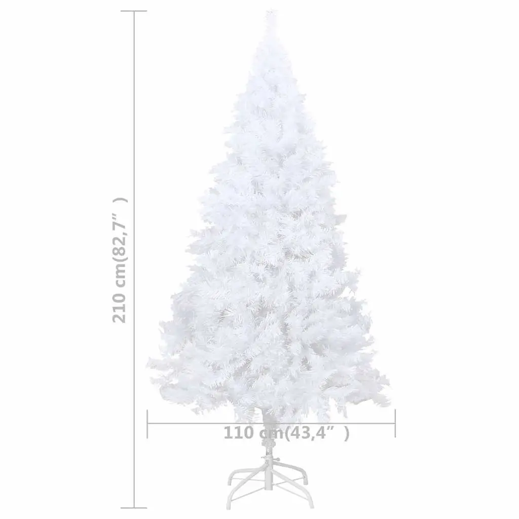 Thick Branch White Christmas Tree 210cm with LED Lights