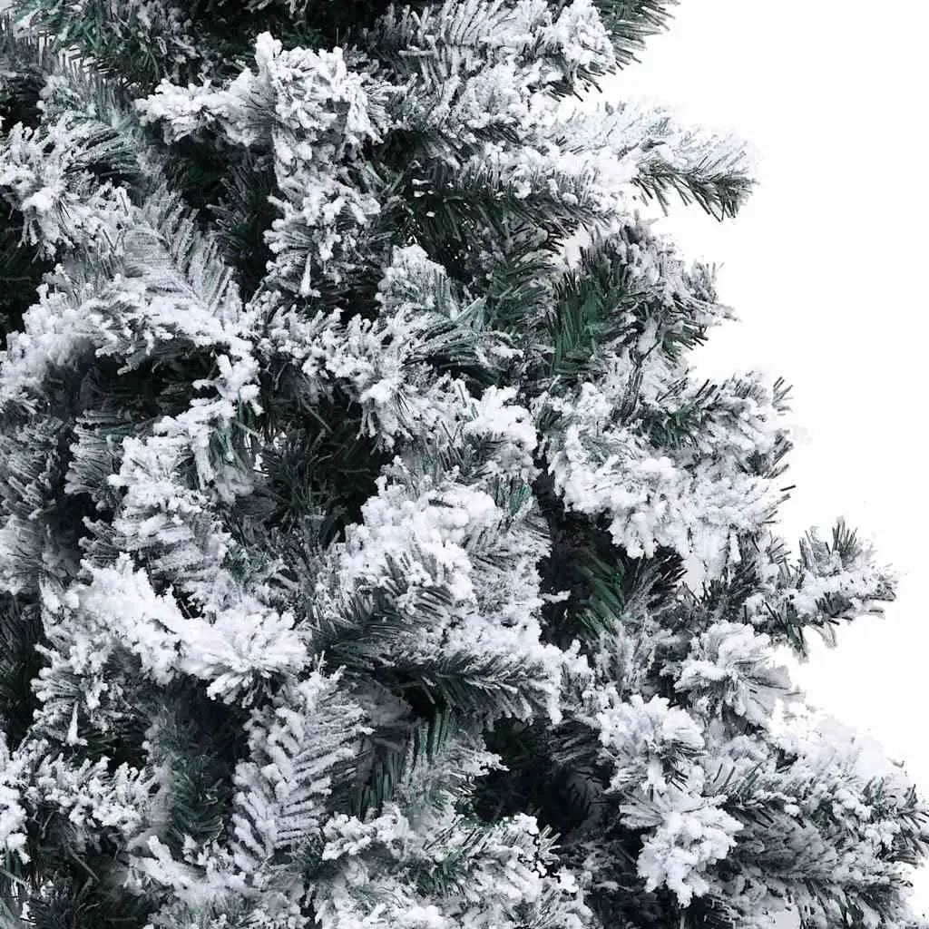 Artificial Christmas Tree PVC 300cm Green Pre-lit LED Lights Flocked Snow