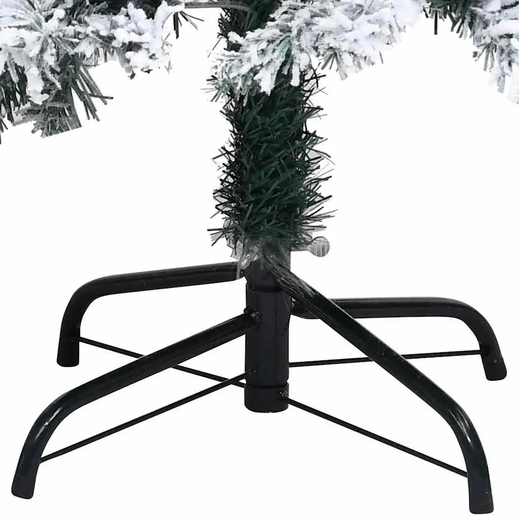 Artificial Christmas Tree PVC 300cm Green Pre-lit LED Lights Flocked Snow