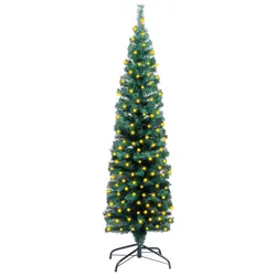 Premium Slim Pre-lit Christmas Tree with Steel Stand 120cm