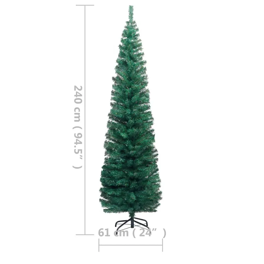 Slim Pre-lit Christmas Tree with Stand 240cm