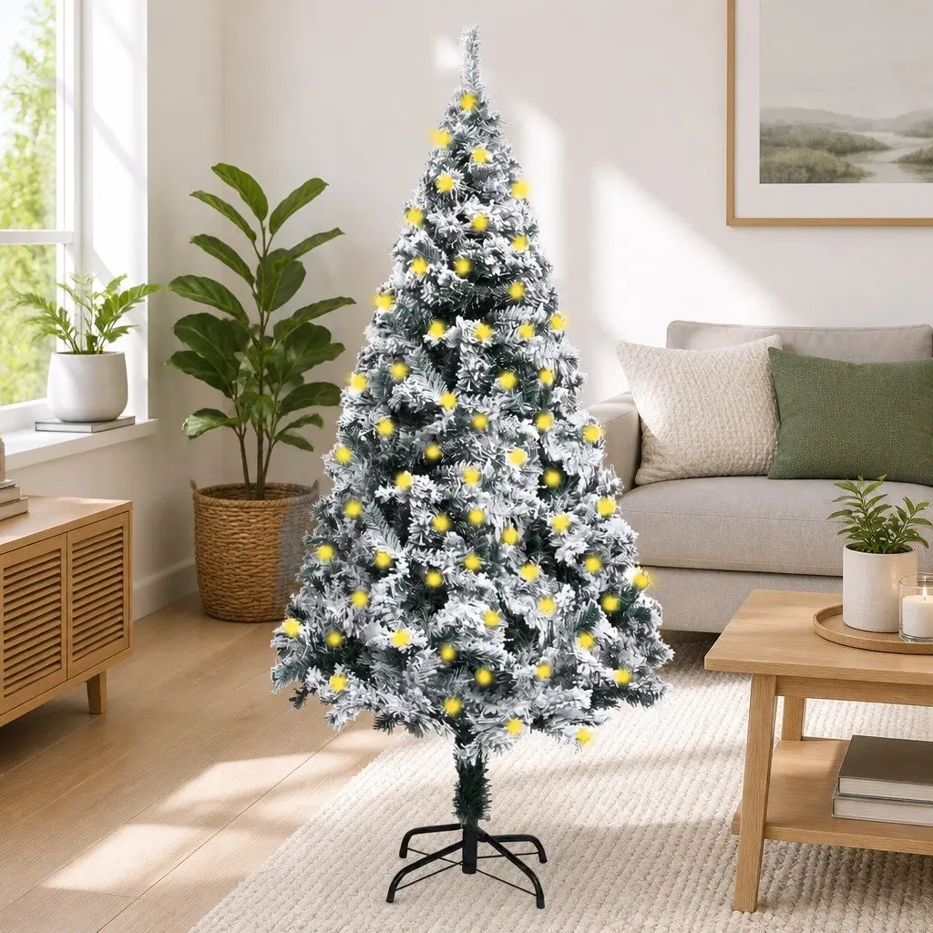 Flocked Snow Artificial Christmas Tree 180cm