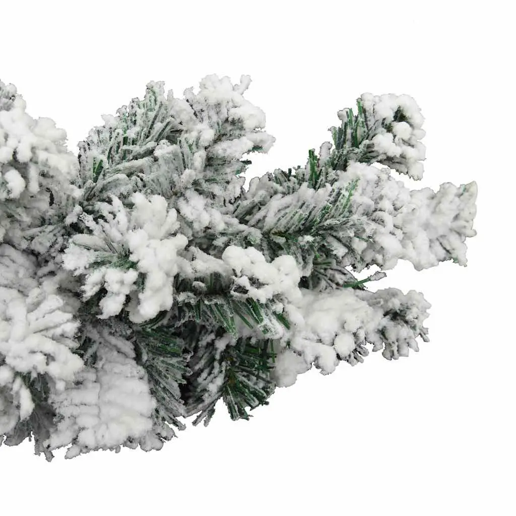 Christmas Garland PVC 10m Green with Flocked Snow and LED Lights