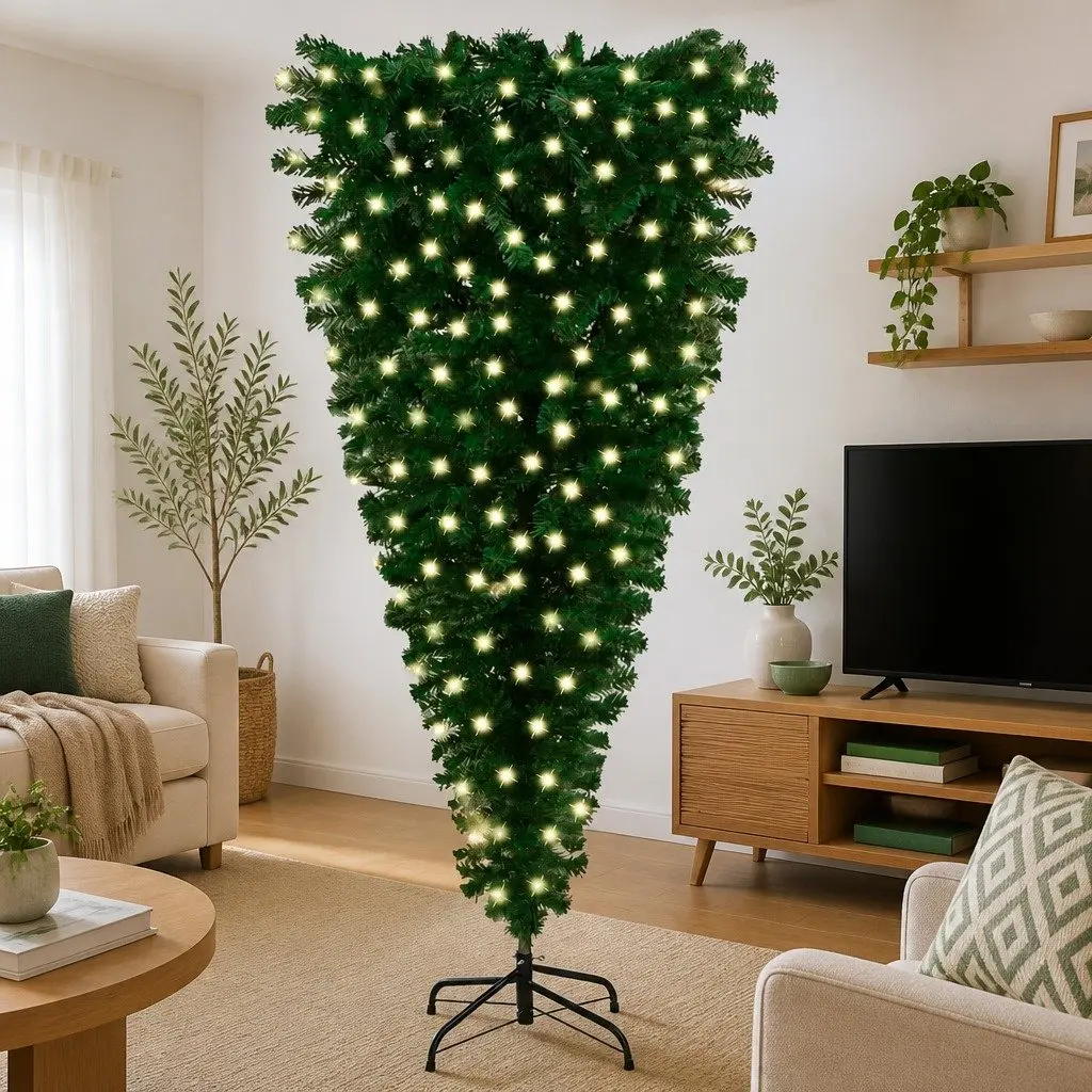 Upside-Down Artificial Christmas Tree 240cm Green