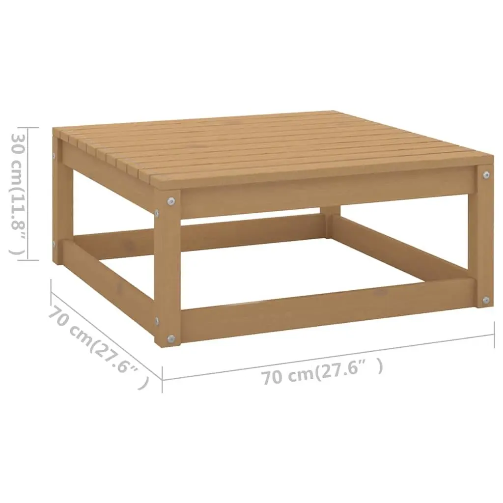 10-Piece Brown Garden Lounge Set in Solid Pinewood
