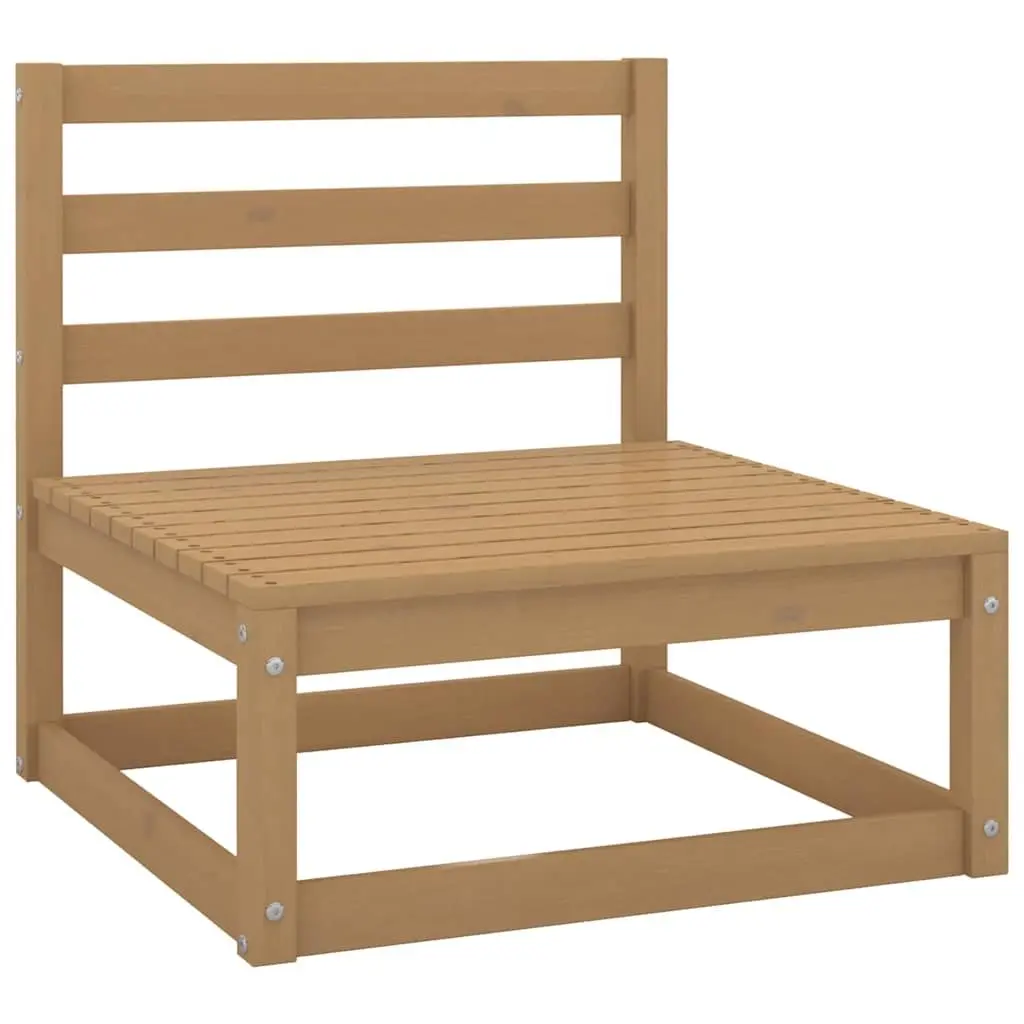 10-Piece Brown Garden Lounge Set in Solid Pinewood