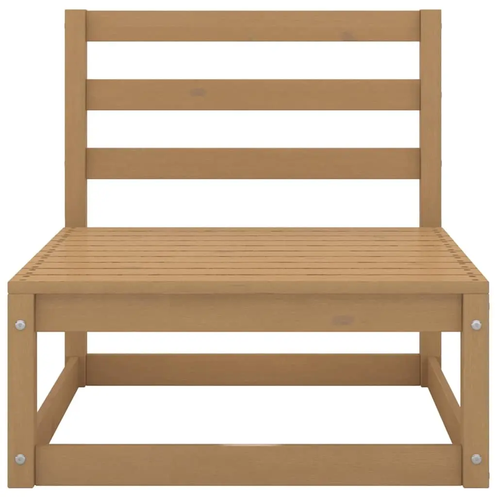 10-Piece Brown Garden Lounge Set in Solid Pinewood