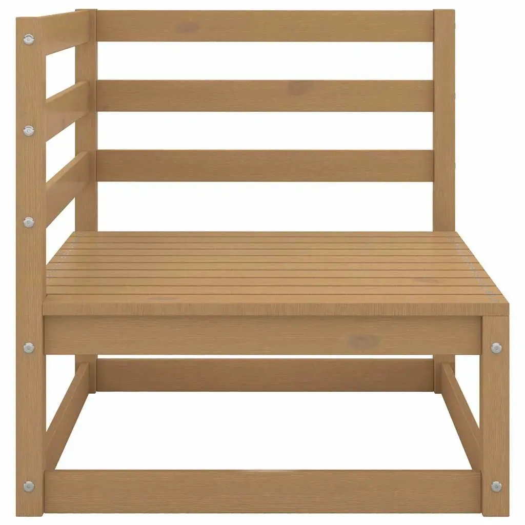 10-Piece Brown Garden Lounge Set in Solid Pinewood