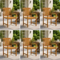 Durable 6-Piece Solid Wood Outdoor Chair Set