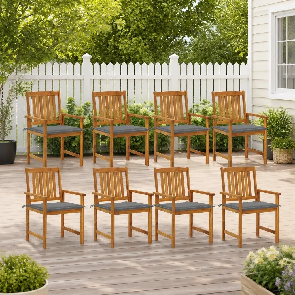 8-Piece Outdoor Garden Chair Set with Cushions