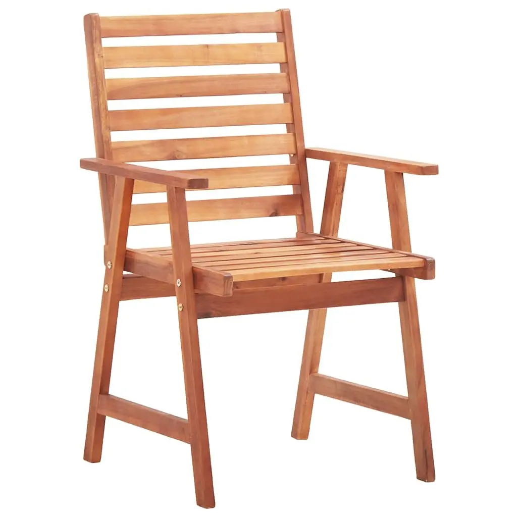 Solid Acacia Wood Outdoor Dining Chairs Set with Cushions