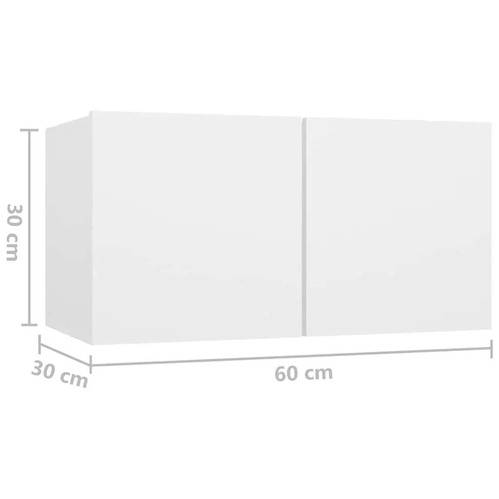 6-Piece White Wall Mounted TV Cabinet Set for Living Room