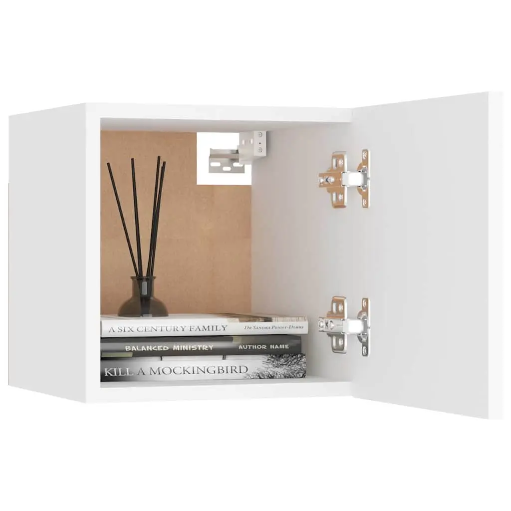 6-Piece White Wall Mounted TV Cabinet Set for Living Room
