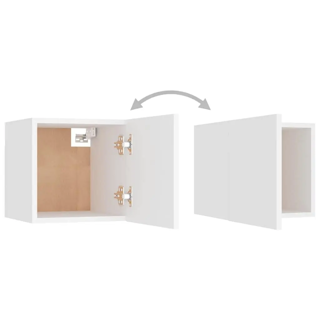 TV Cabinet Set Engineered Wood 6 Piece White Storage Shelves