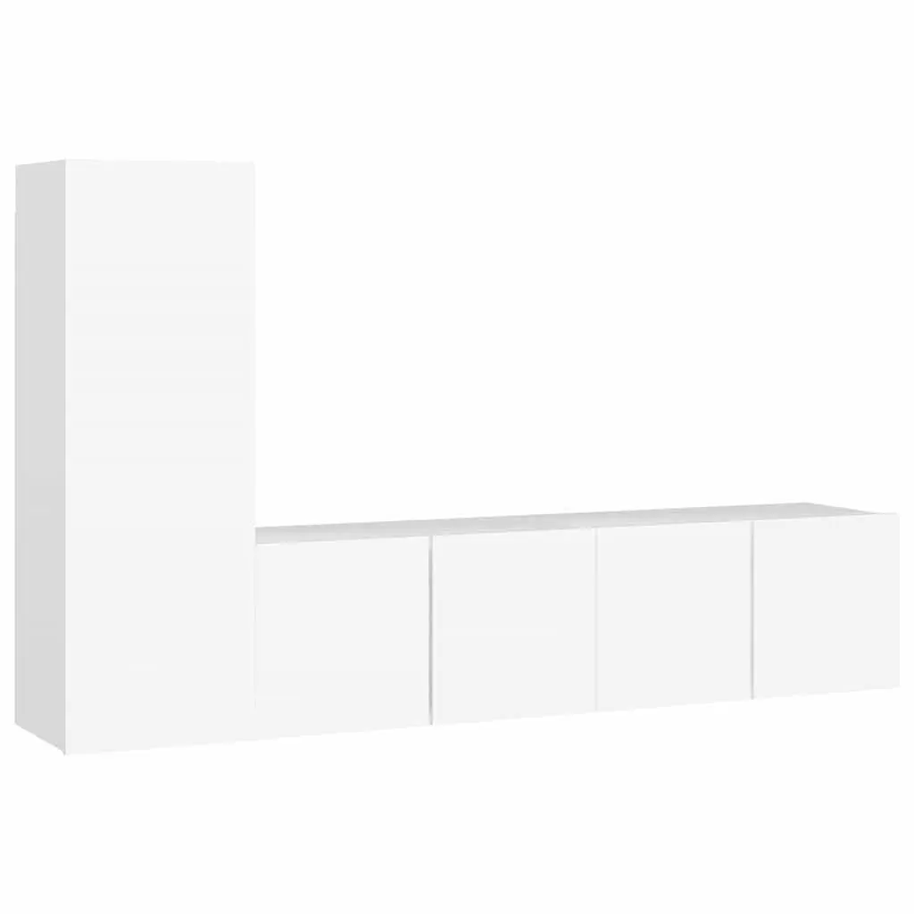 3-Piece Wall-Mounted TV Cabinet Set in White