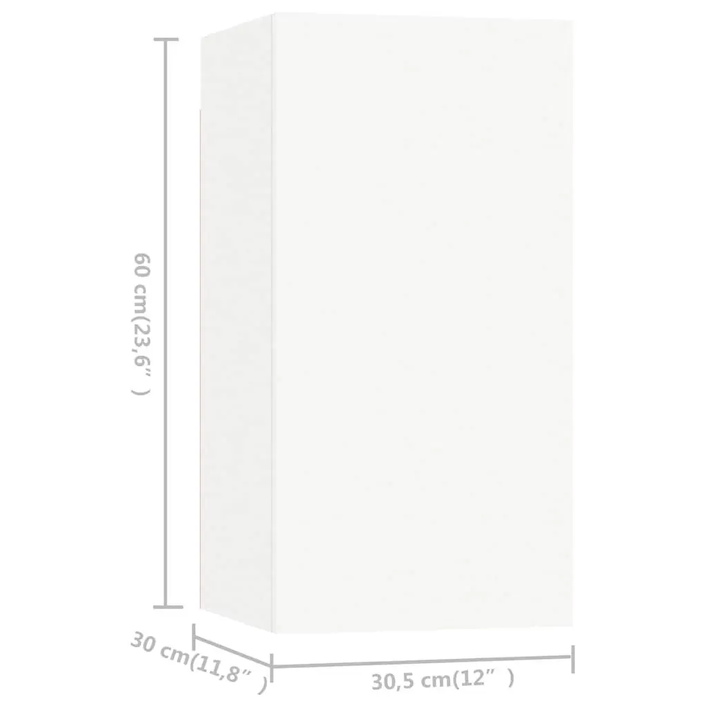 TV Cabinet Set Engineered Wood 4 Piece White