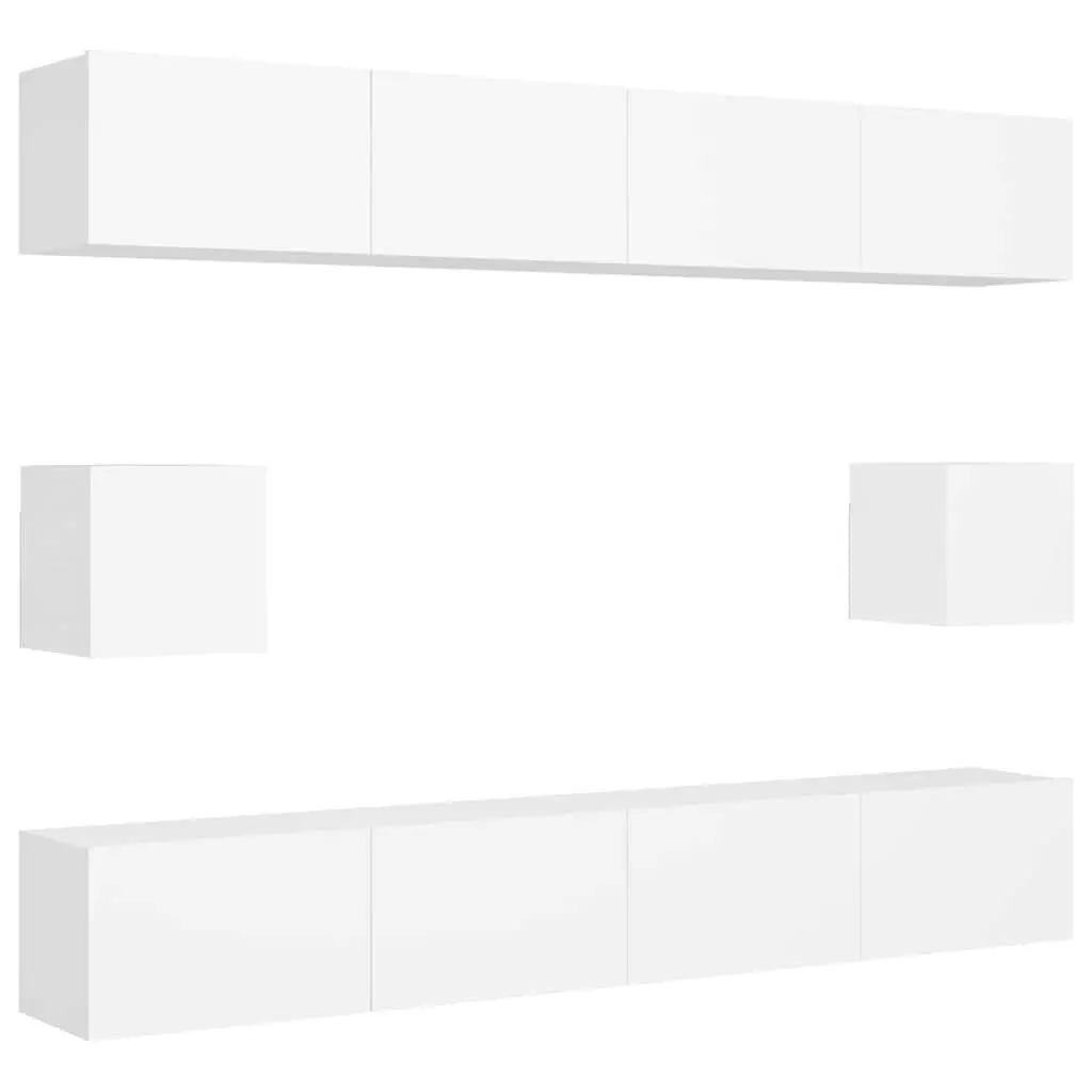 6-Piece Wall-Mounted TV Cabinet for Organized Storage