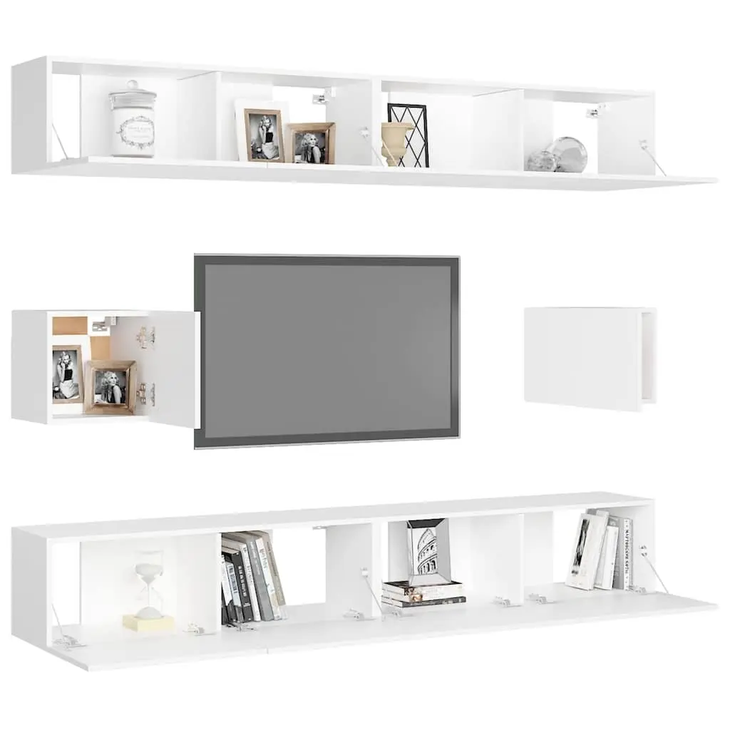 6-Piece Wall-Mounted TV Cabinet for Organized Storage