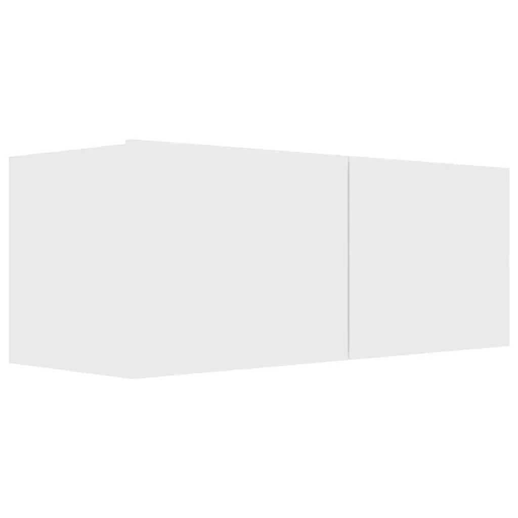 Wall Mounted TV Cabinet Set 8 Piece White Storage Entertainment Unit